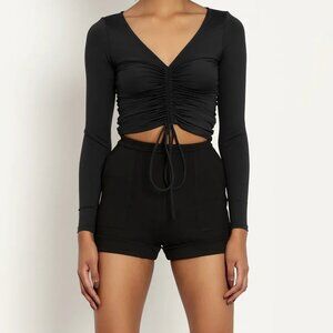 Blackmilk Push It Ponte Cuffed Shorts